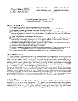PET/CT Preparation and Consent Form
