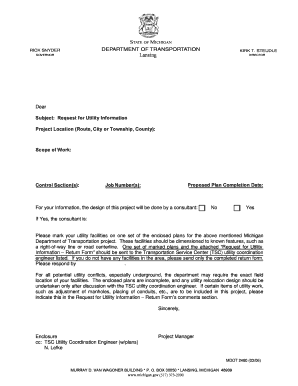 Michigan Request for Utility Information