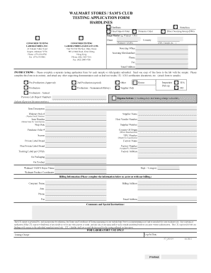 Walmart Consumer Testing Application Form