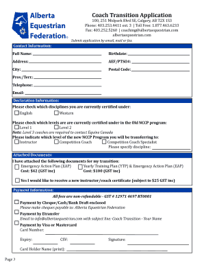 After action report military template - Transfer of Qualifications - Alberta Equestrian Federation