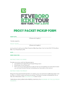 Proxy Packet Pickup Form