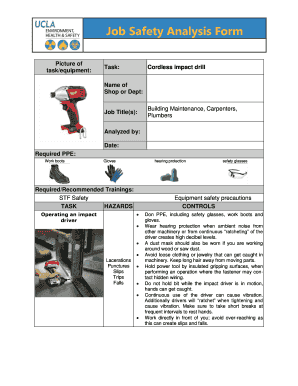 Job Safety Analysis Form - ehsdbcom