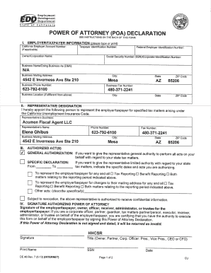 California Power of Attorney for Tax Matters