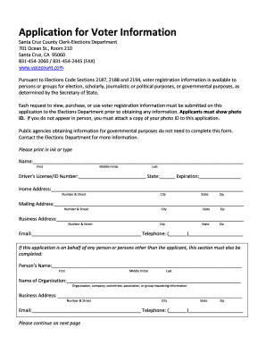 Voter Information Request Application