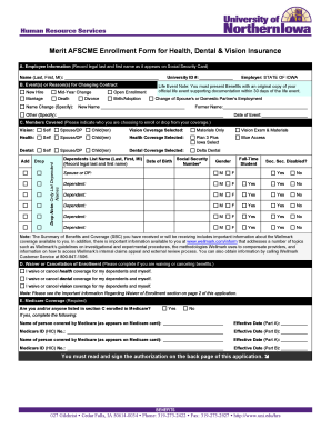 Marriage contract philippines sample - Merit AFSCME Enrollment Form for Health Dental Vision - uni