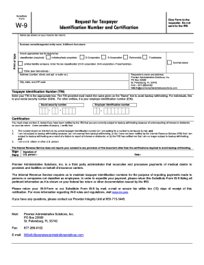 Substitute Form W-9
