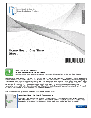 Home Health Aide Time Sheet