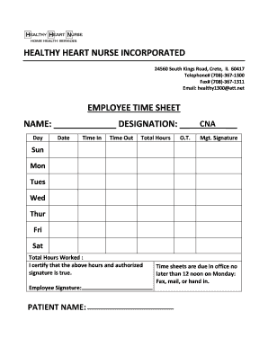 Employee Time Sheet