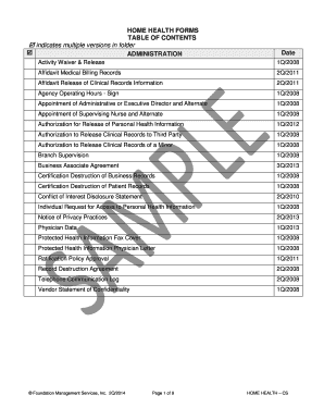 Home Health Forms
