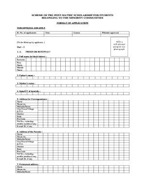 Minority Communities Post-Matric Scholarship Application