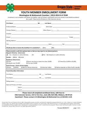 Youth Member Enrollment Form