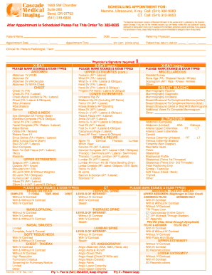 Radiology Appointment Scheduling Form