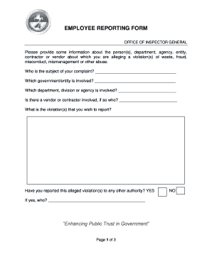 Employee Reporting Form