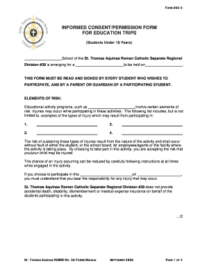 Informed Consent Permission Form for Education Trips
