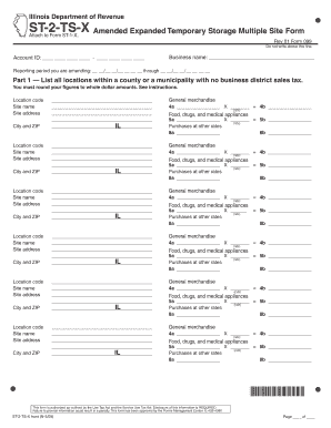 Illinois Amended Temporary Storage Tax Form