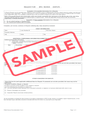 BPO Review Dispute Form