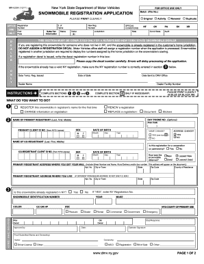 New York Snowmobile Registration Application