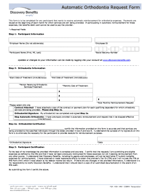 Automatic Orthodontia Reimbursement Form