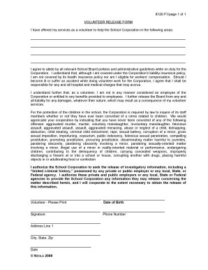 Volunteer Release Form