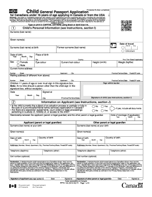 Child General Passport Application