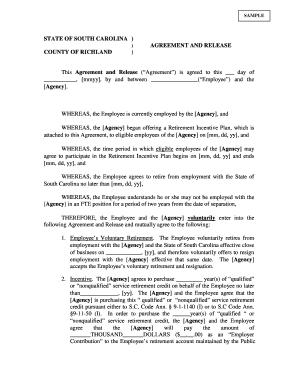Fillable Online This Agreement and Release (Agreement) is agreed to ...