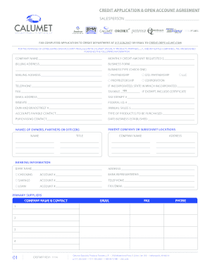 Credit Application & Open Account Agreement