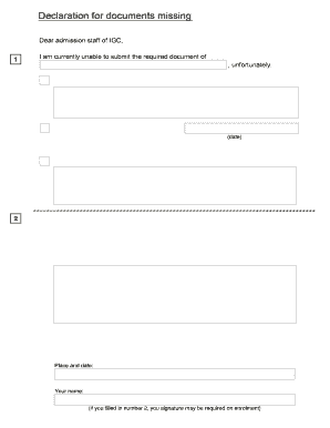 Work Experience Declaration Form
