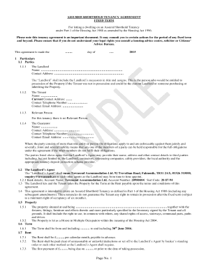 Assured Shorthold Tenancy Agreement