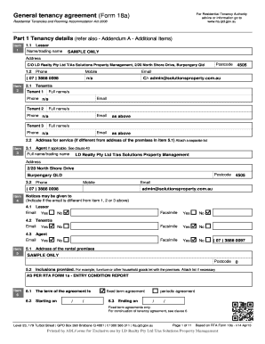 Queensland Residential Tenancy Agreement