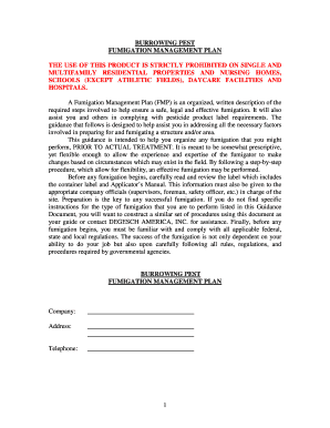 Burrowing Pest Fumigation Management Plan