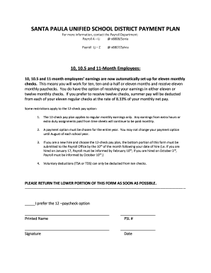 Santa Paula Unified School District Payment Plan