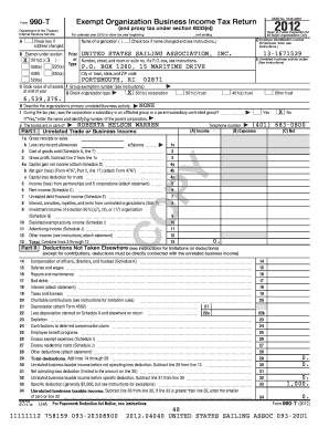 Form 990-T Exempt Organization Business Income Tax Return