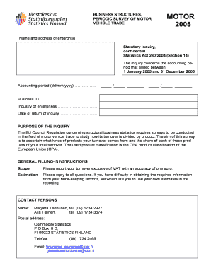 Motor Vehicle Trade Survey 2005
