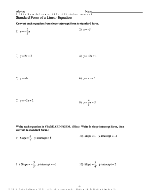 Algebra Worksheet