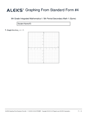 Graphing From Standard Form Worksheet