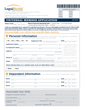 LegalShield Membership Application Form