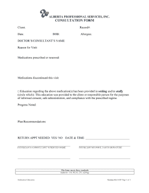 Alberta Professional Services Consultation Form