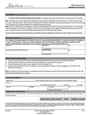 2016 JFR Fitness Form - Alberta Wildfire
