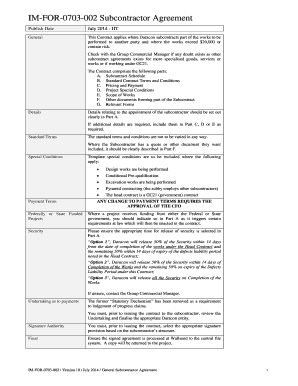 IM-FOR-0703-002 Subcontractor Agreement - Daracon