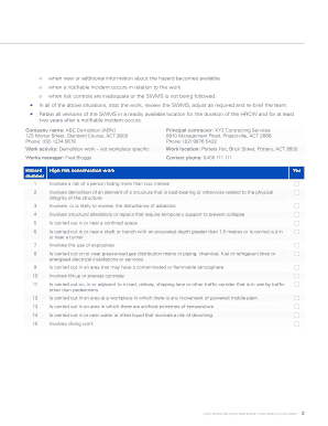 Safe work method statement for demolition work