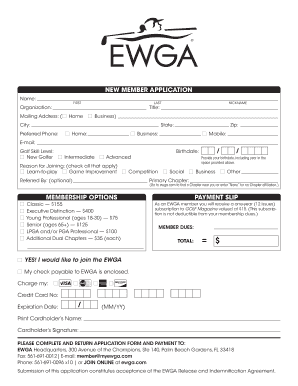 EWGA New Member Application