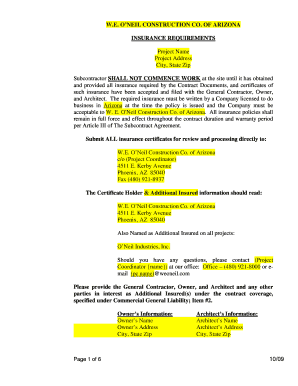 Arizona Construction Insurance Requirements