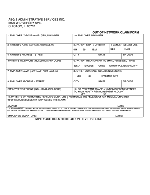 Out of Network Claim Form
