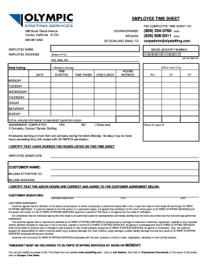 Employee Time Sheet