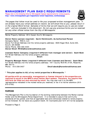 Minneapolis Rental Property Management Plan