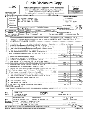 Unstoppable 2010 Form 990 - unstoppablefoundation