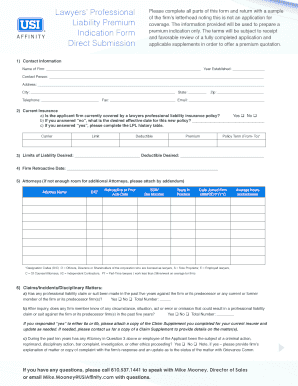 Lawyers Professional Liability Insurance Application