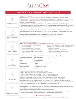 Investment Platform Application for Legal Entities
