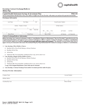 Incoming Contract Exchange/Rollover Form