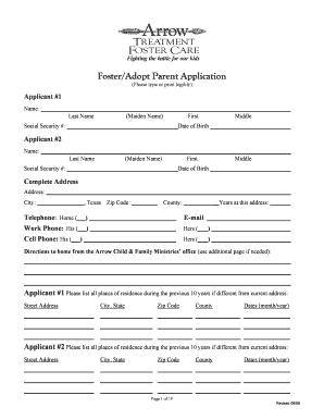 Foster/Adopt Parent Application